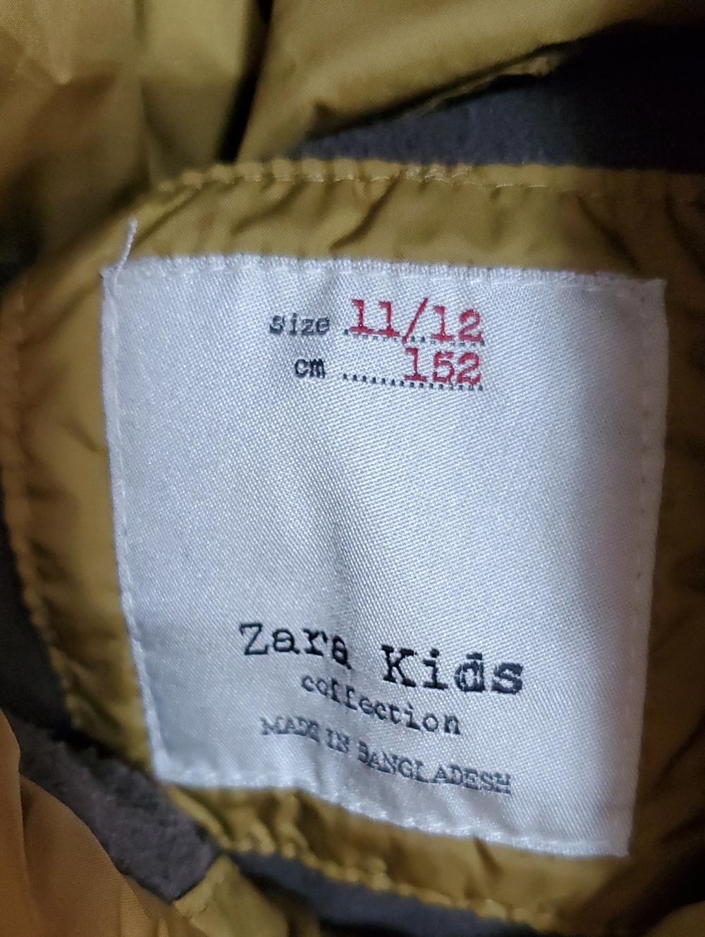 Boy's (Youth)Quilted Puffer Jacket in Mustard Yellow